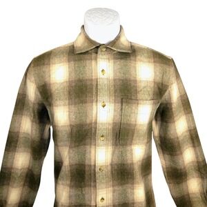 REISS Men S Plaid Wool Blend Long‎ Sleeve Button Up Shirt Regular Fit